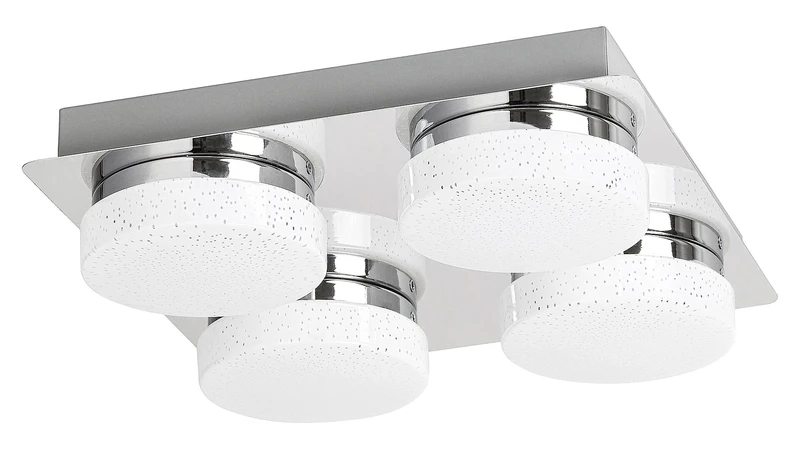 Hilary – LED плафон с 4 спота в хром/бяло, 280×280мм, 20W, 4000K