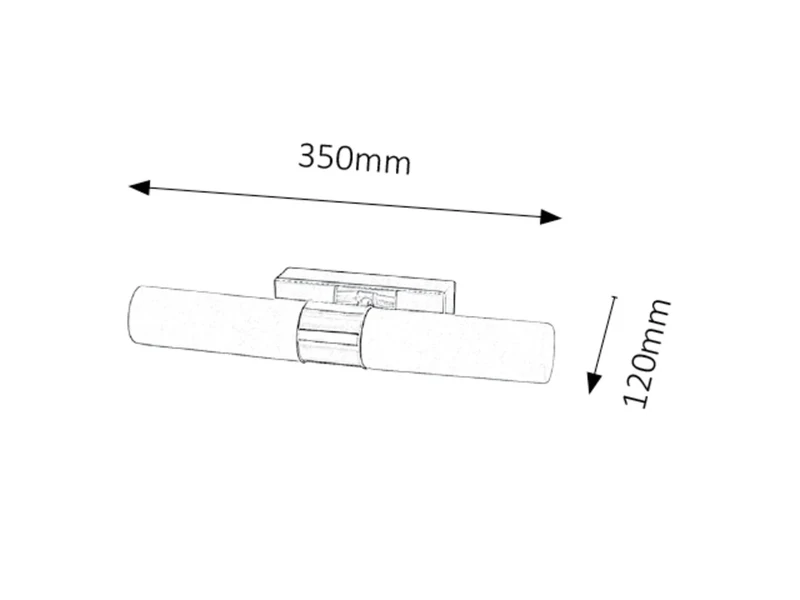 Jim – LED осветление за баня в хром с бяло стъкло, 350мм, 10W, 4000K, IP44