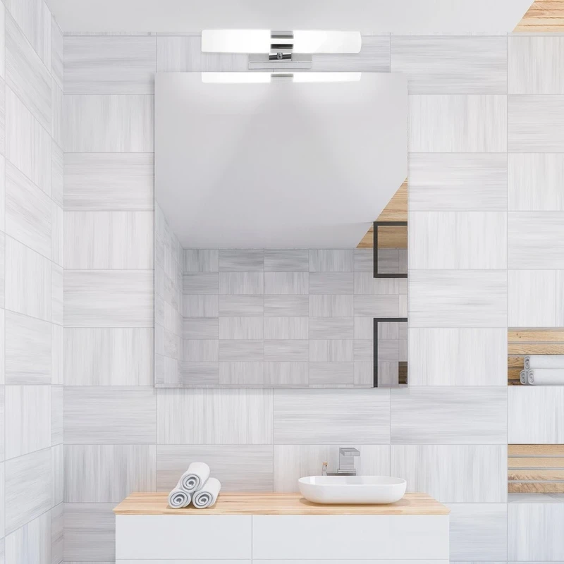 Jim – LED осветление за баня в хром с бяло стъкло, 350мм, 10W, 4000K, IP44