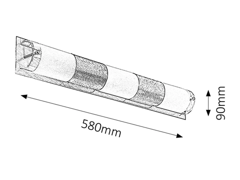 Periodic – модерна стенна лампа за баня в хром, 3×E14, 580мм, IP20