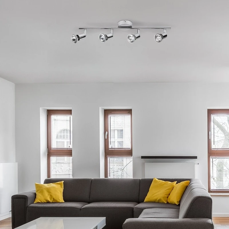 Norton – LED спот плафон в хром, 4×GU10, 500×80мм, IP20