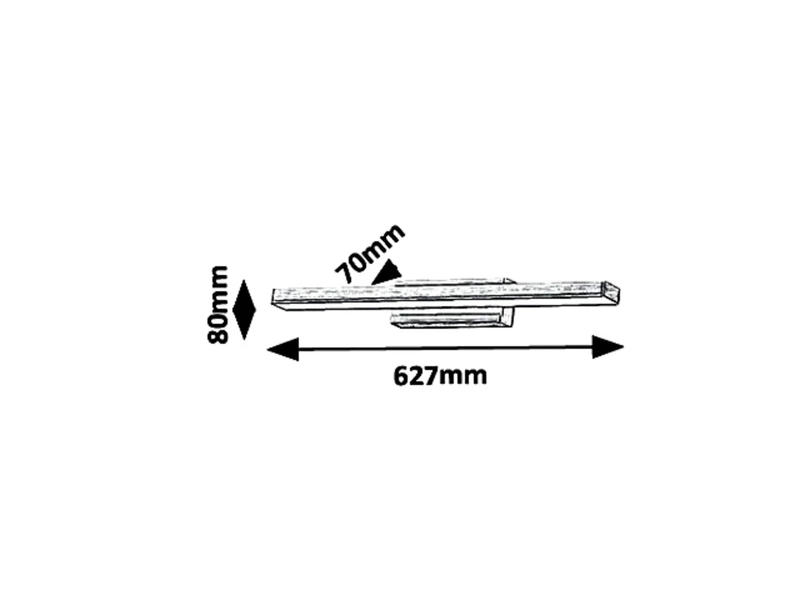 John – LED аплик за баня в бронз с бял абажур, 627мм, 18W, 4000K, IP44