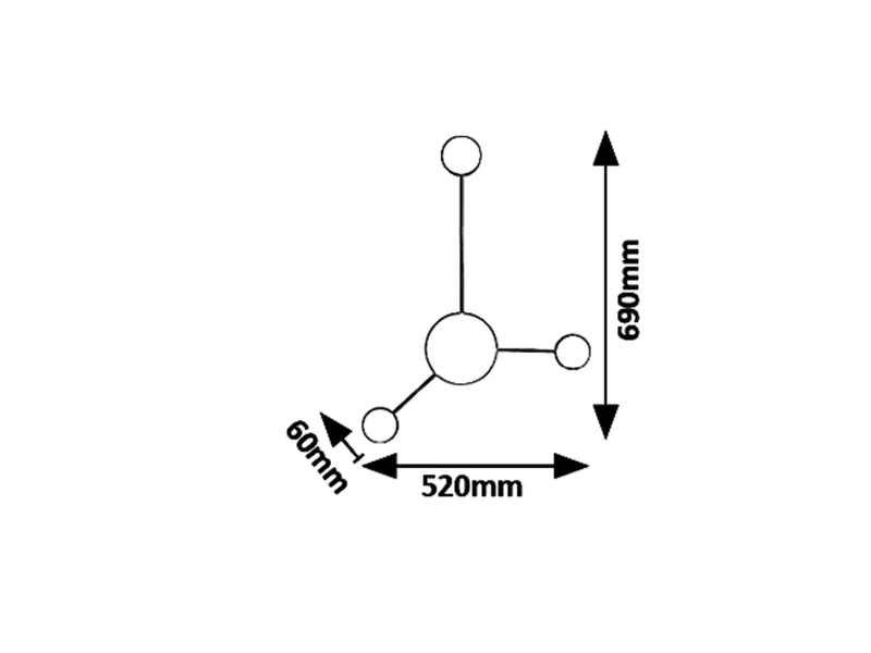 Amadeo – LED аплик в черен мат, 520×690мм, 10.5W, 4000K