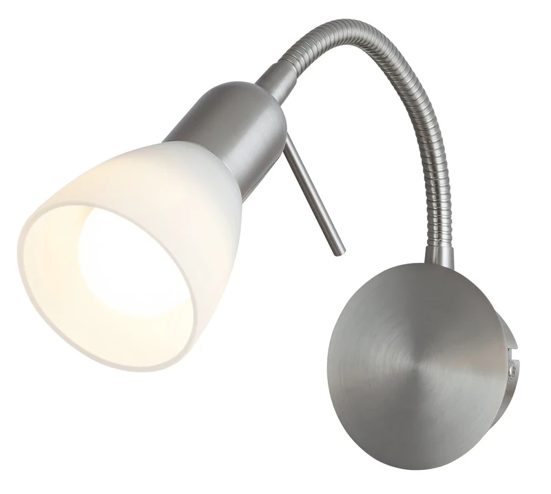 Soma – LED спот в сатен хром с бяло стъкло, E14, 80×205мм, IP20