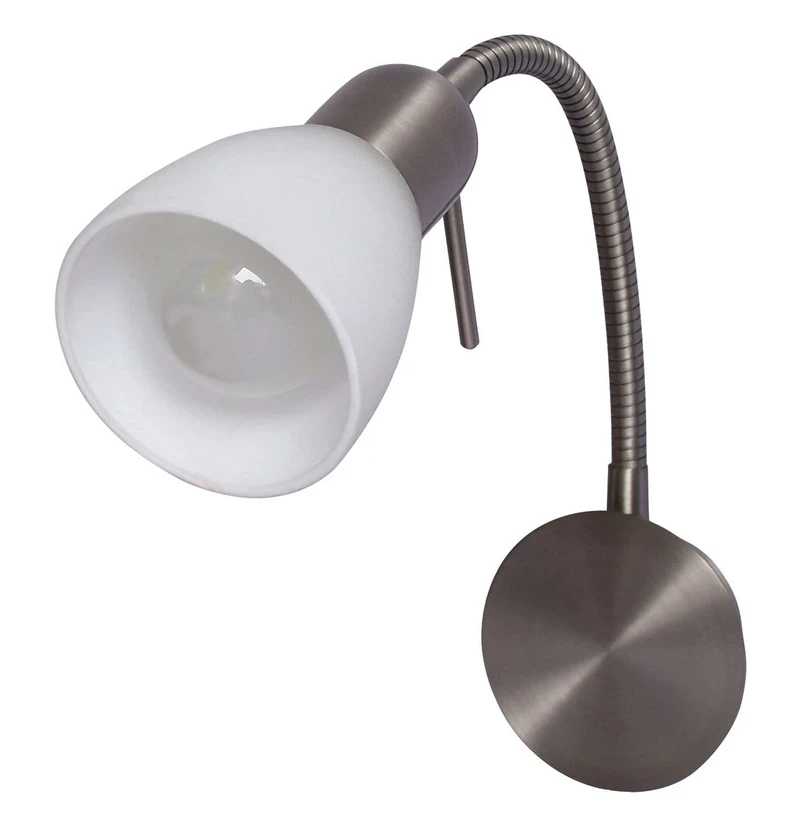 Спотове Soma – LED спот в сатен хром с бяло стъкло, E14, 80×205мм, IP20