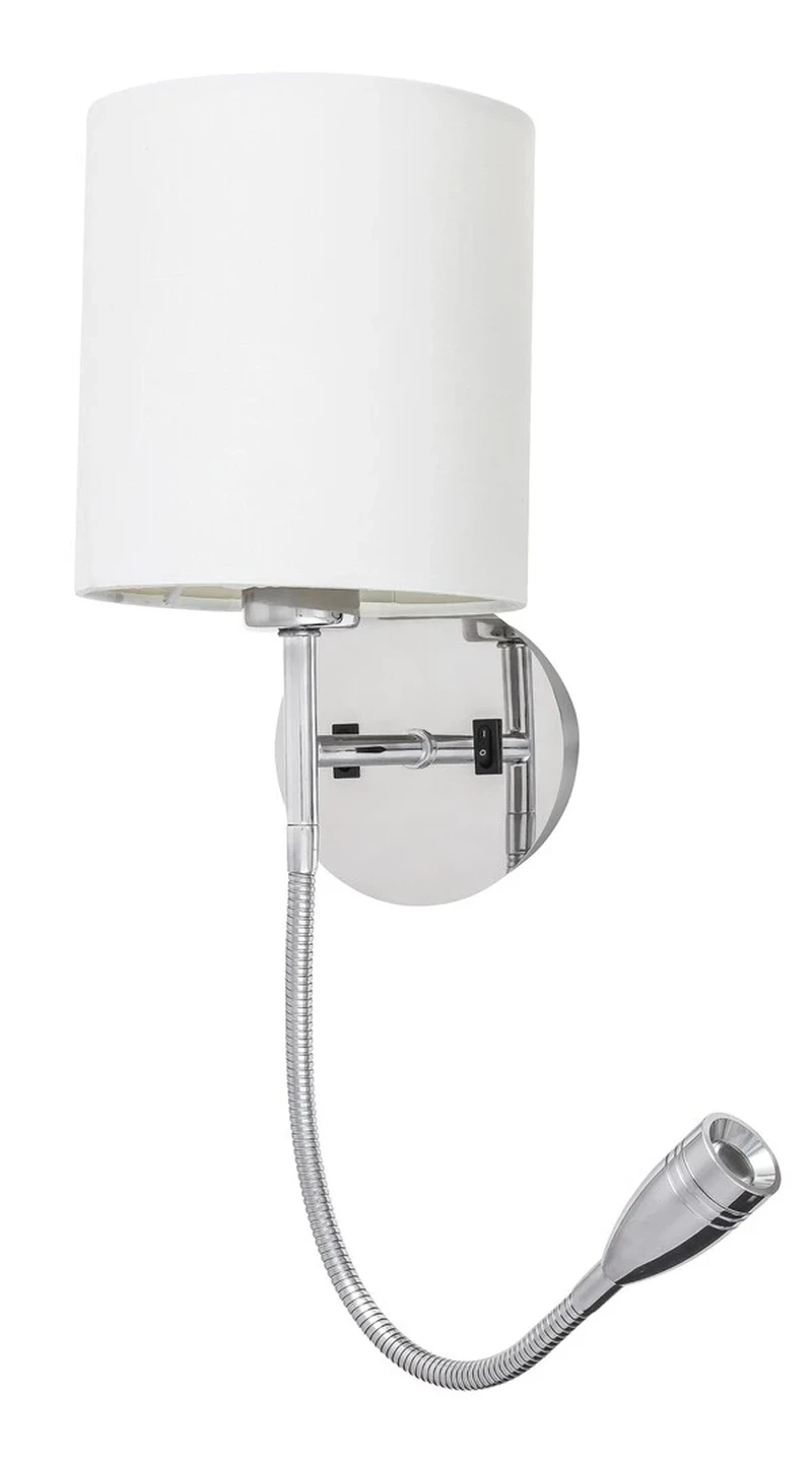 Larkin – LED аплик с лампа за четене в хром, 160×500мм, 3W+E27, 2800K