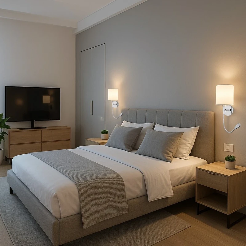 Larkin – LED аплик с лампа за четене в хром, 160×500мм, 3W+E27, 2800K