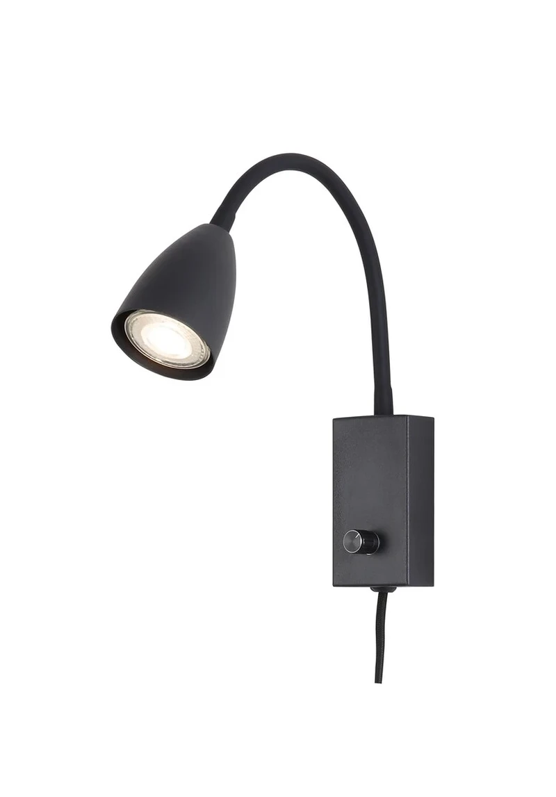 Спотове Mika – LED спот в черен метал, 60×260мм, 1×GU10, IP20