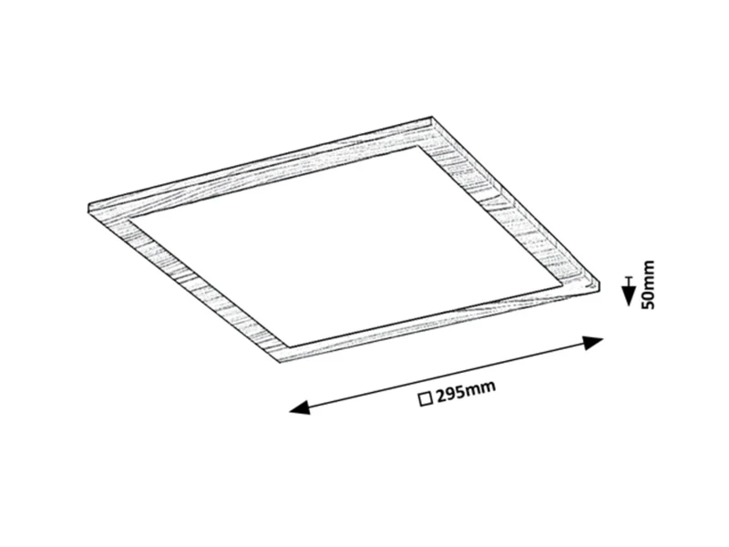 Almond – LED плафон в цвят бук с бял абажур, 295×295мм, 12W, 4000K