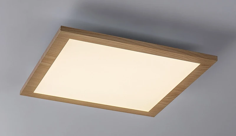 Almond – LED плафон в цвят бук с бял абажур, 295×295мм, 12W, 4000K