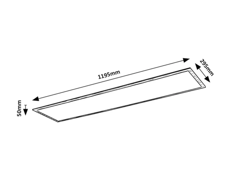 Almond – LED плафон в цвят бук с бял абажур, 295×1195мм, 40W, 4000K