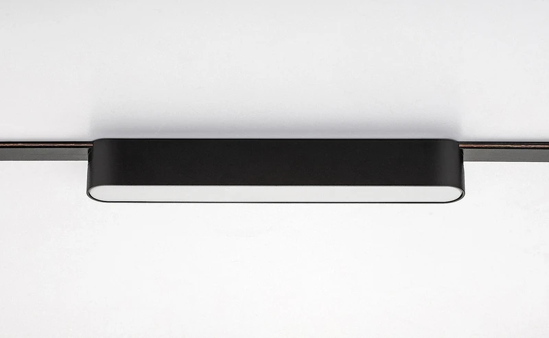 LiTrack Line04W – LED осветление за шина в черно/бяло, 220×30мм, 12W, 3000K
