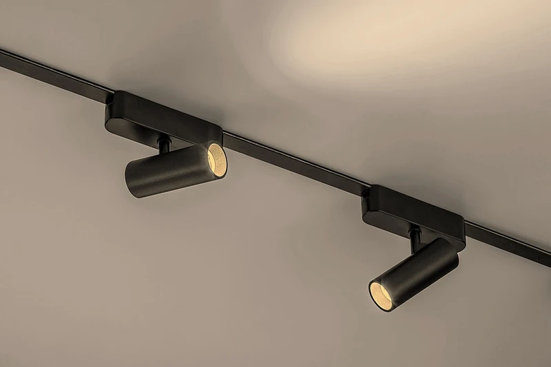 LiTrack Spot01W – LED спот за релсова система в черно, Ø33мм, 6W, 3000K