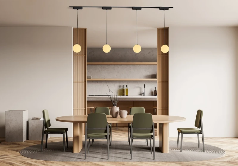LiTrack Pend.01W – LED пендел за релсова система в черно с бяло стъкло, Ø100мм, 5W, 3000K
