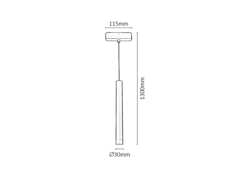 LiTrack Pend.05N – LED висящо осветление за релсова система в черно, Ø30мм, 5W, 4000K