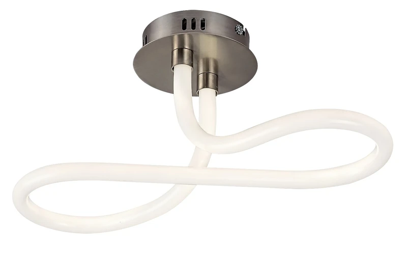 LED плафони Irelia – LED плафон в сатиниран хром с бял акрилен абажур, Ø435мм, 23W, 4000K