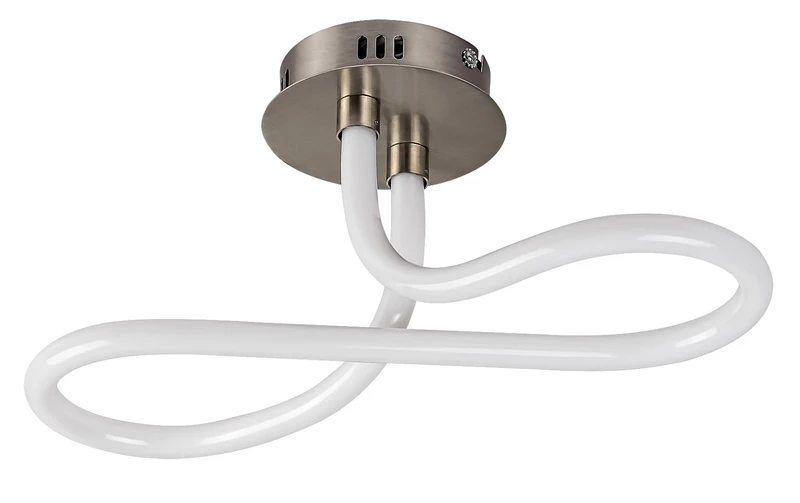 Irelia – LED плафон в сатиниран хром с бял акрилен абажур, Ø435мм, 23W, 4000K