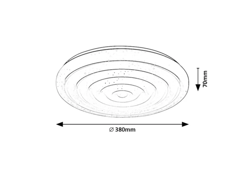 Katina – LED плафон в бяло със звезден ефект, Ø380мм, 24W, 4000K