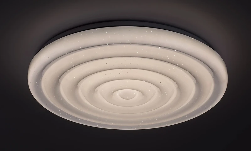 Katina – LED плафон в бяло със звезден ефект, Ø380мм, 24W, 4000K