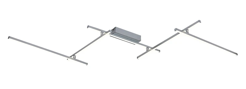 LED плафони Negan – LED плафон в сребристо с бял абажур, 1780мм, 40W, 4000K