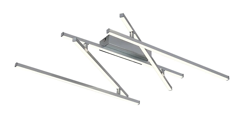 Negan – LED плафон в сребристо с бял абажур, 1780мм, 40W, 4000K