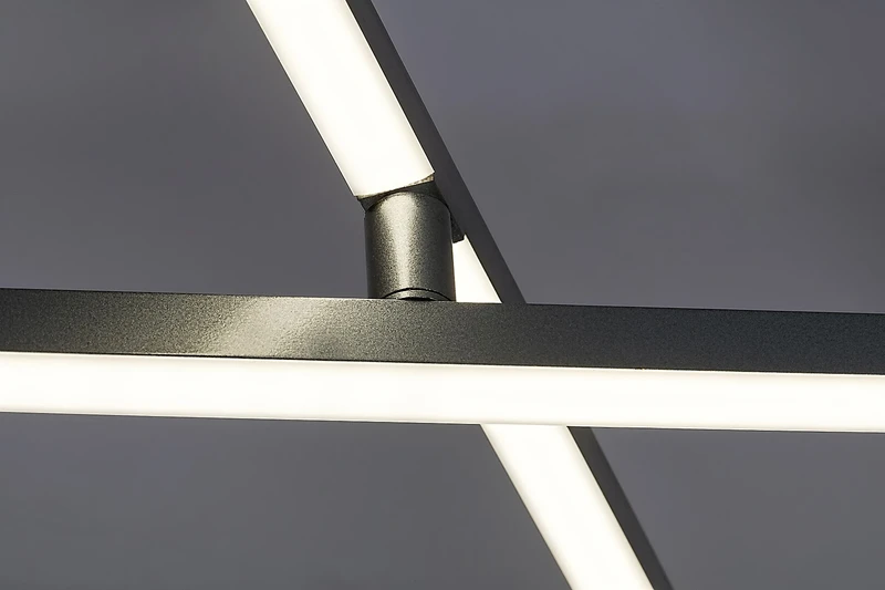 Negan – LED плафон в сребристо с бял абажур, 1780мм, 40W, 4000K