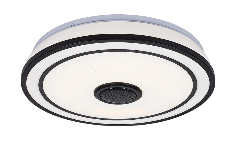 Nikolaus – LED плафон в черно/бяло с RGB и Bluetooth, Ø395мм, 24W, 3000-6500K