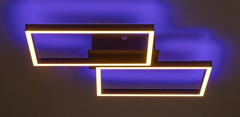 Ludano – LED плафон в черен мат с бяла пластмаса, 460×410мм, 40W, 2700-6500K