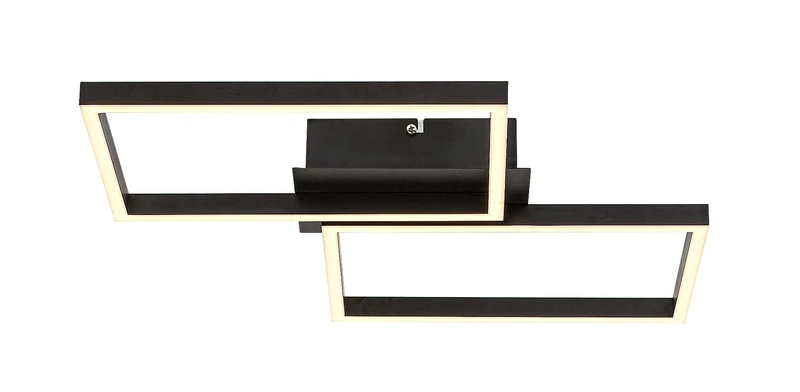 Ludano – LED плафон в черен мат с бяла пластмаса, 460×410мм, 40W, 2700-6500K