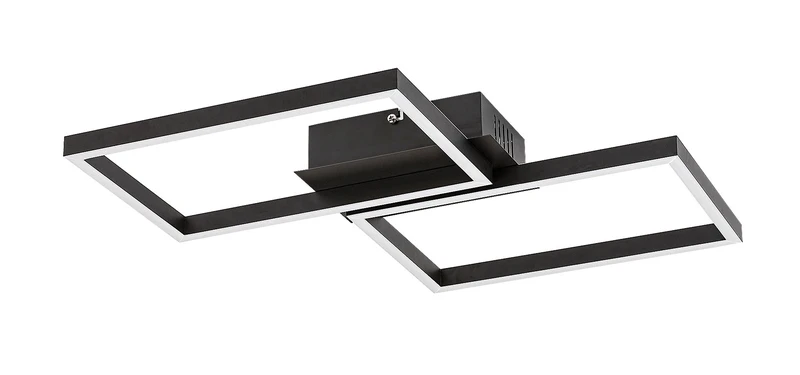 Ludano – LED плафон в черен мат с бяла пластмаса, 460×410мм, 40W, 2700-6500K