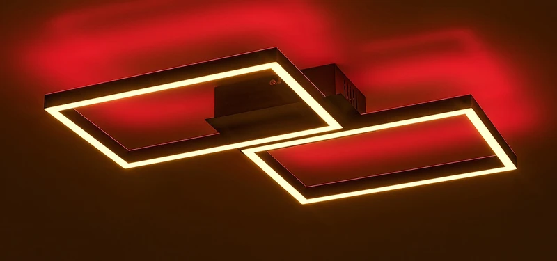 Ludano – LED плафон в черен мат с бяла пластмаса, 460×410мм, 40W, 2700-6500K
