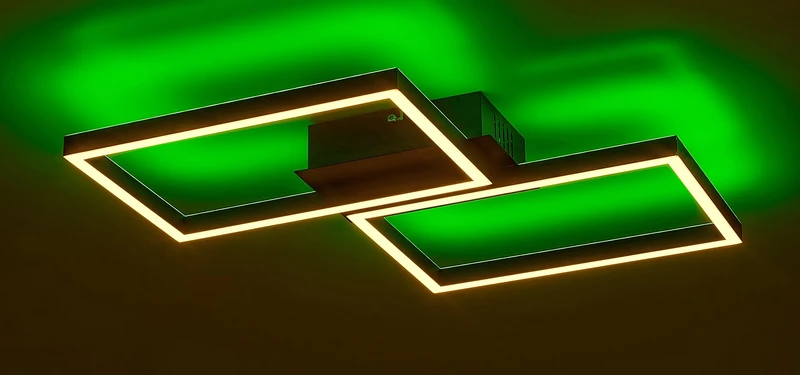 Ludano – LED плафон в черен мат с бяла пластмаса, 460×410мм, 40W, 2700-6500K