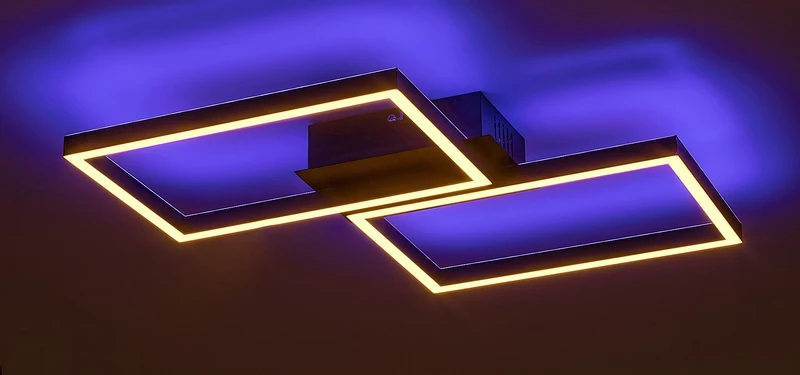 Ludano – LED плафон в черен мат с бяла пластмаса, 460×410мм, 40W, 2700-6500K