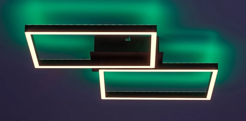 Ludano – LED плафон в черен мат с бяла пластмаса, 460×410мм, 40W, 2700-6500K