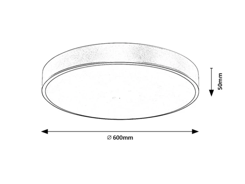 Tesia – LED плафон в златно с бял абажур, Ø600мм, 60W, 3000-6000K