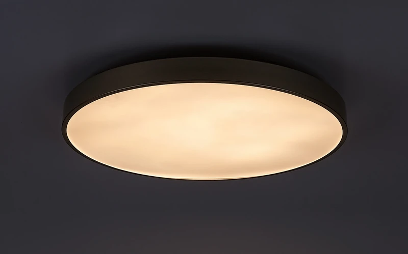 Tesia – LED плафон в златно с бял абажур, Ø600мм, 60W, 3000-6000K