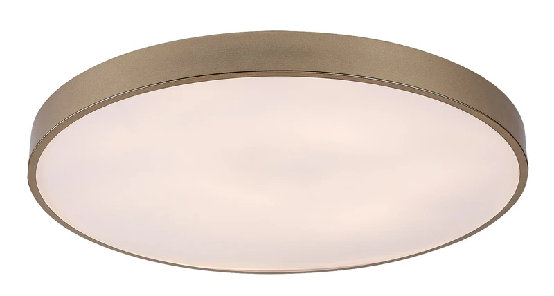 LED плафони Tesia – LED плафон в златно с бял абажур, Ø600мм, 60W, 3000-6000K