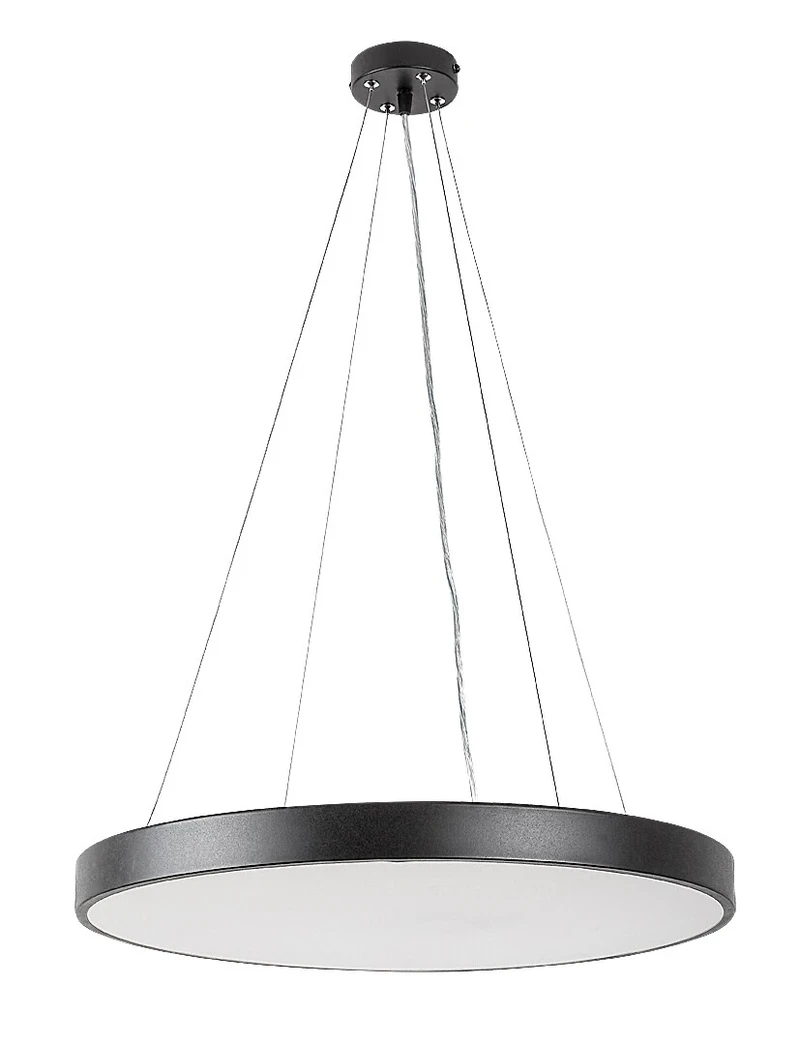 Tesia – LED пендел в черно с бял абажур, Ø600мм, 60W, 3000-6000K