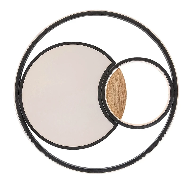 Leola – LED плафон в черно с бял абажур, Ø480мм, 81W, 3000-6000K