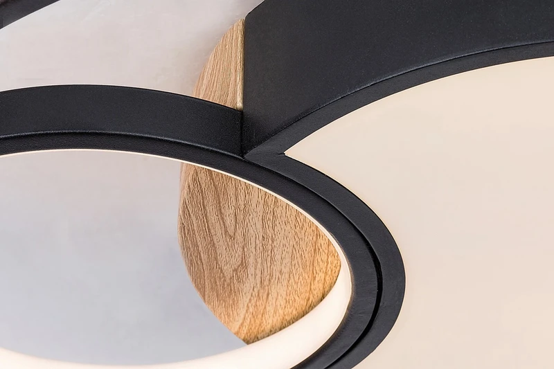 Leola – LED плафон в черно с бял абажур, Ø480мм, 81W, 3000-6000K