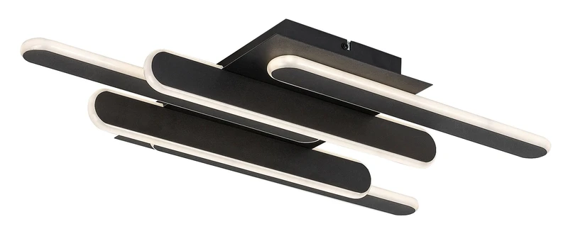 Sindri – LED плафон в черно с бял абажур, 610×360мм, 36W, 3000-4000K