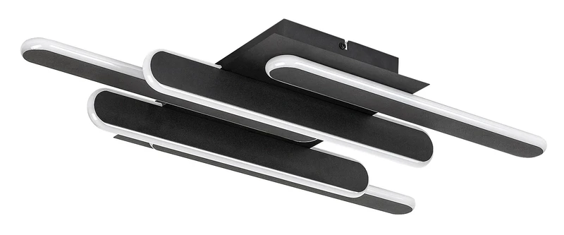 Sindri – LED плафон в черно с бял абажур, 610×360мм, 36W, 3000-4000K