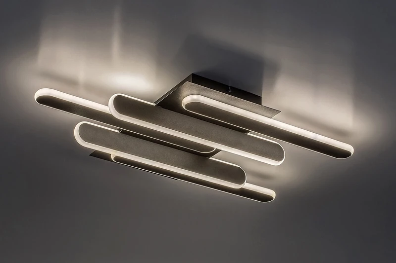 Sindri – LED плафон в черно с бял абажур, 610×360мм, 36W, 3000-4000K
