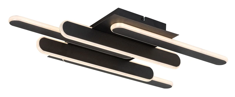 LED плафони Sindri – LED плафон в черно с бял абажур, 610×360мм, 36W, 3000-4000K