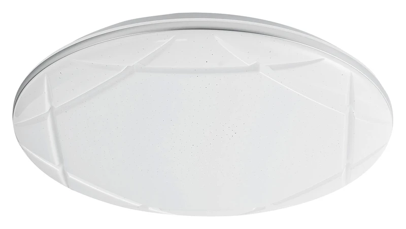 Oswald2 – LED плафон в сребристо с бял абажур, Ø400мм, 24W, 4000K