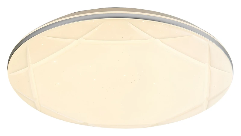LED плафони Oswald2 – LED плафон в сребристо с бял абажур, Ø400мм, 24W, 4000K