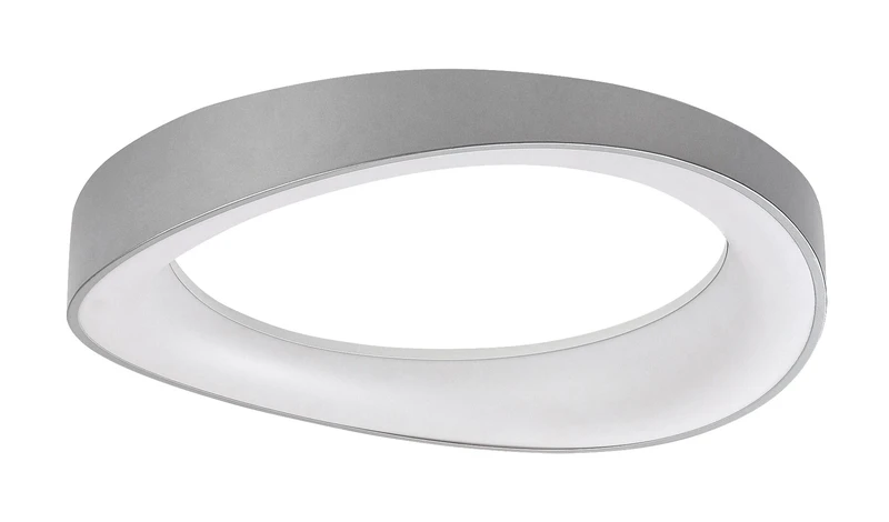 LED плафони Iliana – модерен LED плафон в сребристо с бял акрилен абажур, Ø520мм, 56W, 3000K