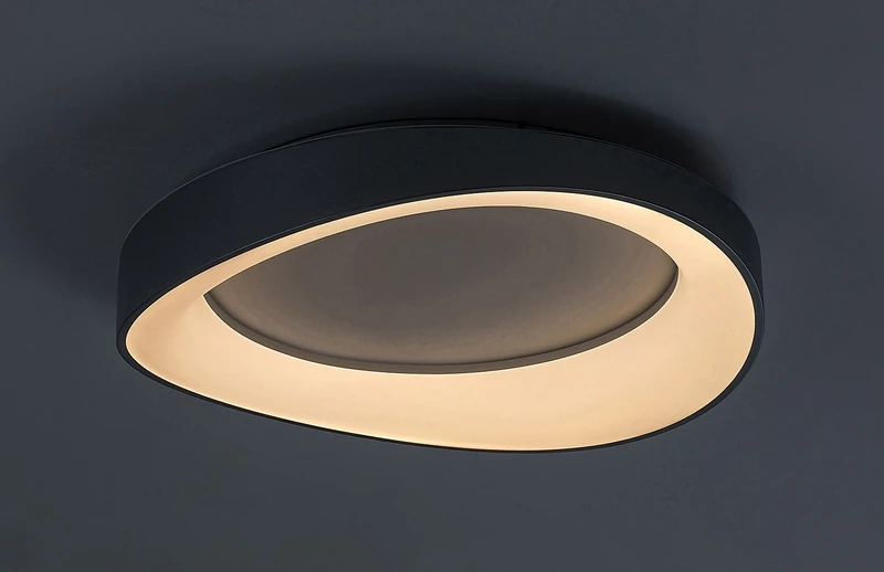 Iliana – LED плафон в сребристо с бял акрилен абажур, Ø420мм, 38W, 3000K