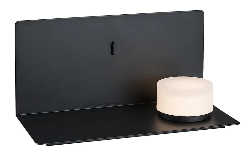 Aranzo – LED аплик с USB зареждане в черно/бяло, 250×130мм, 6W, 3000K