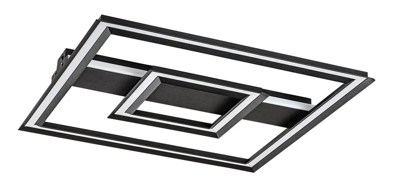 Sidona – LED плафон в черно с бял абажур, 485×485мм, 48W, 3000K